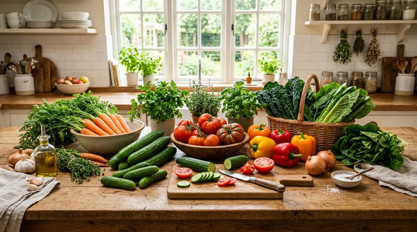 Fresh culinary vegetables background